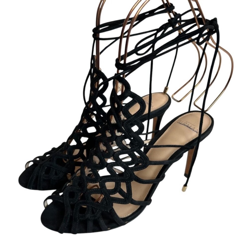 Alexandre Birman Black Lace-Up Heels